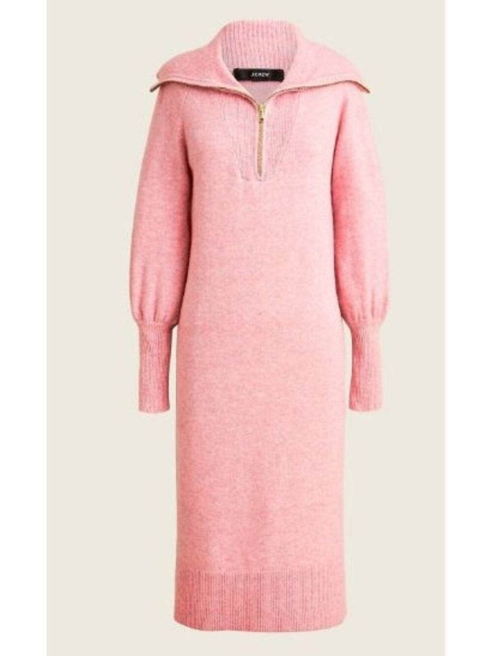 J. Crew Half-zip sweater-dress in Supersoft yarn Rose Pink Wool Blend SZ S
